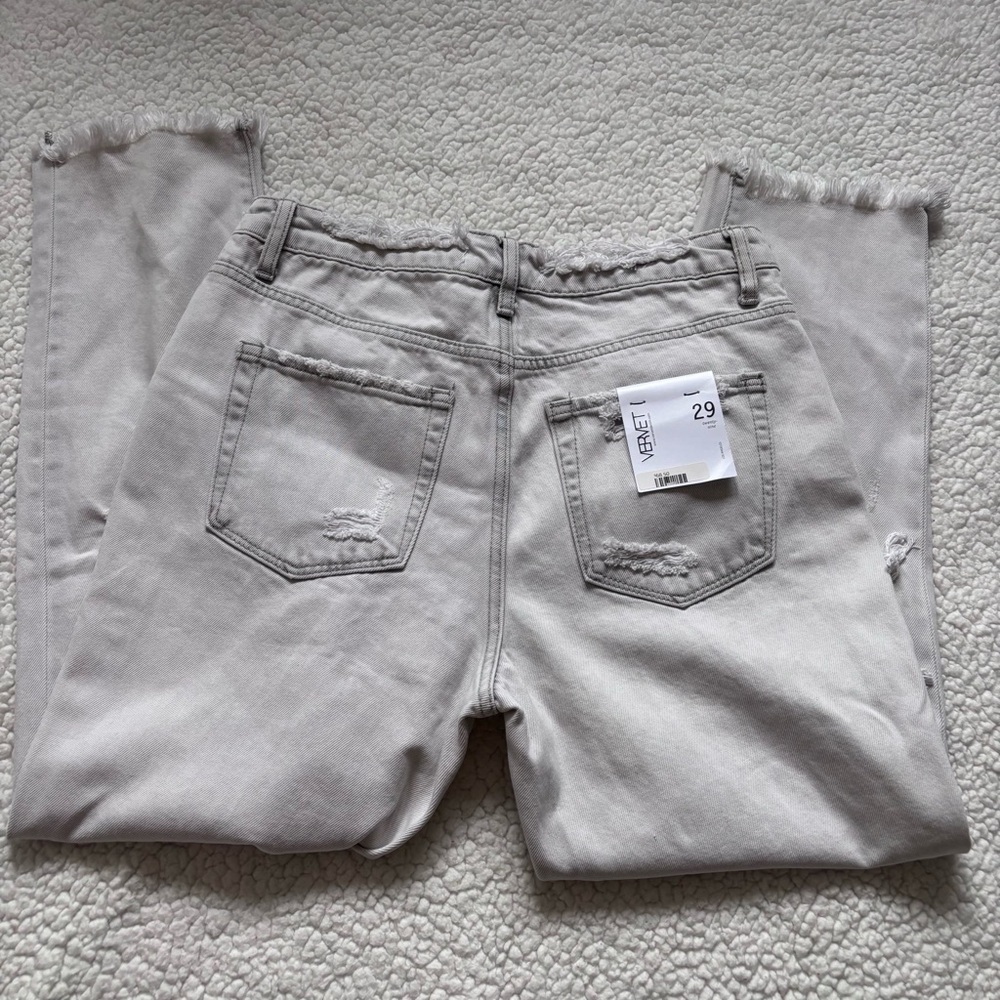 NWT Vervet by Flying Monkey Distressed mom Jean 29 Light Gray - Picture 9 of 10